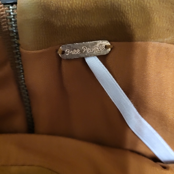 Gently Preworn Chestnut Tan Faux Leather Mini Skirt by Free People Size 2 - Picture 3 of 6